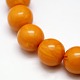Buddhist Jewelry Beaded Findings Resin Imitation Blood Beeswax Round Bead Strands RESI-L002-12mm-G04-2