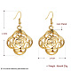 Rose Flower Brass Filigree Dangle Earring EJEW-BB37461-RG-10