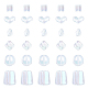 Superfindings 60pcs 6 perles acryliques transparentes de style PACR-FH0001-02-2