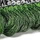 10かせ 12層メタリックポリエステル刺繍フロス  クラフト裁縫用グリッタークロスステッチ糸手刺繍  友情ブレスレット編組紐  グリーン  0.8mm  約8.75ヤード（8m）/かせ OCOR-Q057-A08-2