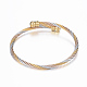 Trendy conjuntos de anillos y brazaletes de torque de 304 acero inoxidable SJEW-H073-04-4