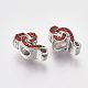 Platinum Plated Alloy European Beads MPDL-S067-02-2