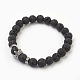 Natural Lava Rock Beads Stretch Bracelets BJEW-JB03850-03-1