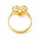 Real 18K Gold Plated Brass Alphabet Adjustable Rings RJEW-M139-18E-3