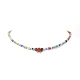 Conjuntos de pulsera y collar con cuentas de vidrio de color arcoíris SJEW-JS01269-9