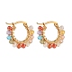 Cubic Zirconia Round Beads Braided Hoop Earrings EJEW-JE04868-4