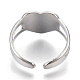 304 anello per polsino a cuore in acciaio inossidabile RJEW-N038-118P-4
