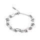 304 Stainless Steel Oval & Knot Link Chain Bracelets for Men Women BJEW-G669-17P-1