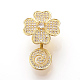 Brass Micro Pave Cubic Zirconia Magnetic Clasps ZIRC-S058-05G-1