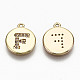 Brass Micro Pave Clear Cubic Zirconia Charms KK-N231-233F-NF-2