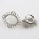 Vintage Adjustable Iron Flower Finger Ring Components Alloy Cabochon Bezel Settings PALLOY-O036-03AS-1
