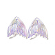 Placage uv pendentifs acryliques transparents irisés arc-en-ciel PACR-M002-09-4