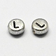 Perles de lettre à trou horizontal en acrylique plaqué X-PACR-Q099-M03-2