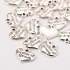Wedding Party Supply Antique Silver Alloy Rhinestone Heart Carved Word Brother of Groom Wedding Family Charms TIBEP-N005-26A-2