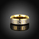 ファッショナブルな 316l チタン鋼単語イエス指輪イースター用  分厚いリング  ゴールドカラー  usサイズ7（17.3mm） RJEW-BB07146-7G-2