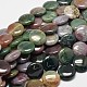 Flat Round Natural Indian Agate Bead Strands G-M257-18mm-03-1