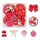 24Pcs 6 Style Deep Pink Series Spray Painted Alloy Pendants FIND-LS0001-61-2