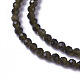 Chapelets de perles en obsidienne dorée naturelle G-F596-17-4mm-3