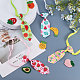 Chgcraft thème des fruits polyester cravates pour animaux de compagnie et ensembles d'appliques au crochet AJEW-CA0003-85-4