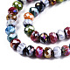Faceted Handmade Millefiori Glass Beads Strands X-LK-T001-09-3