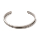 C-Shaped 201 Stainless Steel Grooved Cuff Bangles STAS-G306-05P-2
