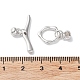 Rhodium Plated 925 Sterling Steel Toggle Clasps STER-P050-02P-4