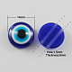 Flat Round Resin Evil Eye Beads X-RESI-S189-3-1