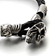 Skull 304 Stainless Steel Leather Cord Bracelets BJEW-N262-08-2