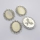 Antique Silver Plated Alloy Cat Eye Oval Big Pendants CE-N007-02-3
