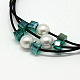 Multi-strand Leather Bracelets X-BJEW-A097-07-2