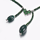 Faceted Synthetic Green Goldstone Beaded Necklaces NJEW-F212-01P-2