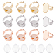 UNICRAFTALE 3 Colors DIY Oval Blank Dome Adjustable Ring Making Kit 12pcs Stainless Steel Ring Settings with 15pcs Glass Cabochons Oval Clear Glass Cabochons for Ring Making Tray 18.5x13.5mm STAS-UN0039-93-1