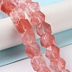 Cherry Quartz Glass Star Cut Round Beads Strands G-M418-C11-01-2