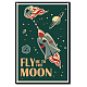 CREATCABIN Retro Metal Tin Sign Fly Me to The Moon Vintage Tin Sign Wall Decor for Home Bar Pub Cafe Farmhouse AJEW-WH0157-029-1