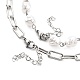 Collares de cuentas de perlas de imitación de plástico blanco y conjuntos de collares de cadena de clip de hierro NJEW-JN03059-3