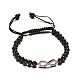 Bracelets de perles tressés ronds en 304 acier inoxydable BJEW-O124-11-2