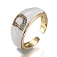 Brass Micro Pave Clear Cubic Zirconia Cuff Rings RJEW-H538-03G-D-3