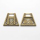 Filigree Trapezoid Plating Zinc Alloy Chandelier Components PALLOY-N0099-12AB-NF-1