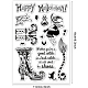 Benecreatハッピーハロウィン透明シリコンスタンプシール  魔女  ハイヒール  黒い猫の模様 シリコン スタンプ カード作成 diy の装飾用 DIY-WH0167-56-929-2