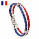 Bracelet cordon triple ligne imitation cuir couleur drapeau avec fermoir alliage GUQI-PW0001-086G-1