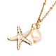 Colliers pendentif étoile de mer et hippocampe et coquillage pour adolescente femme NJEW-JN03715-01-9