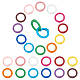 PandaHall Elite 24Pcs 12 Colors Spray Painted Alloy Spring Gate Rings FIND-PH0009-68-1