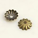Antique Bronze Flower Brass Bead End Caps for Jewelry Making X-J0K6E-NFAB-1