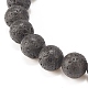 Bracelet extensible en pierre de lave naturelle avec coque en alliage BJEW-JB08190-02-5