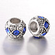 Antique Silver Plated Alloy Rhinestone European Beads CPDL-J031-05AS-1