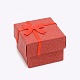 Square Jewelry Cardboard Boxes with Sponge Inside and Bowknot X-CBOX-R026-1-1