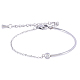 Bracelet en zircone cubique clair réglable bracelet à maillons à barre incurvée bracelet de tennis classique bijoux à breloques cadeaux pour les femmes JB756B-1