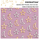 UNICRAFTALE ABOUT 80pcs 2 Colors Hollow Star and Moon Charms Stainless Steel Charms Small Hole Pendant Metal Pendants Flat Smooth Charm for DIY Dangle Jewelry Making STAS-UN0004-40-4