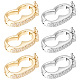 Sunnyclue 1 boîte 6 pièces fermoirs de collier en couches fermoir de superposition de bracelet fermoirs de perles d'arachide strass colliers bracelets connecteur à plusieurs brins pour la fabrication de bijoux femmes bricolage artisanat argent or FIND-SC0003-98-1