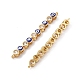Brass Pave Clear Cubic Zirconia Connector Charms KK-E068-VF285-1